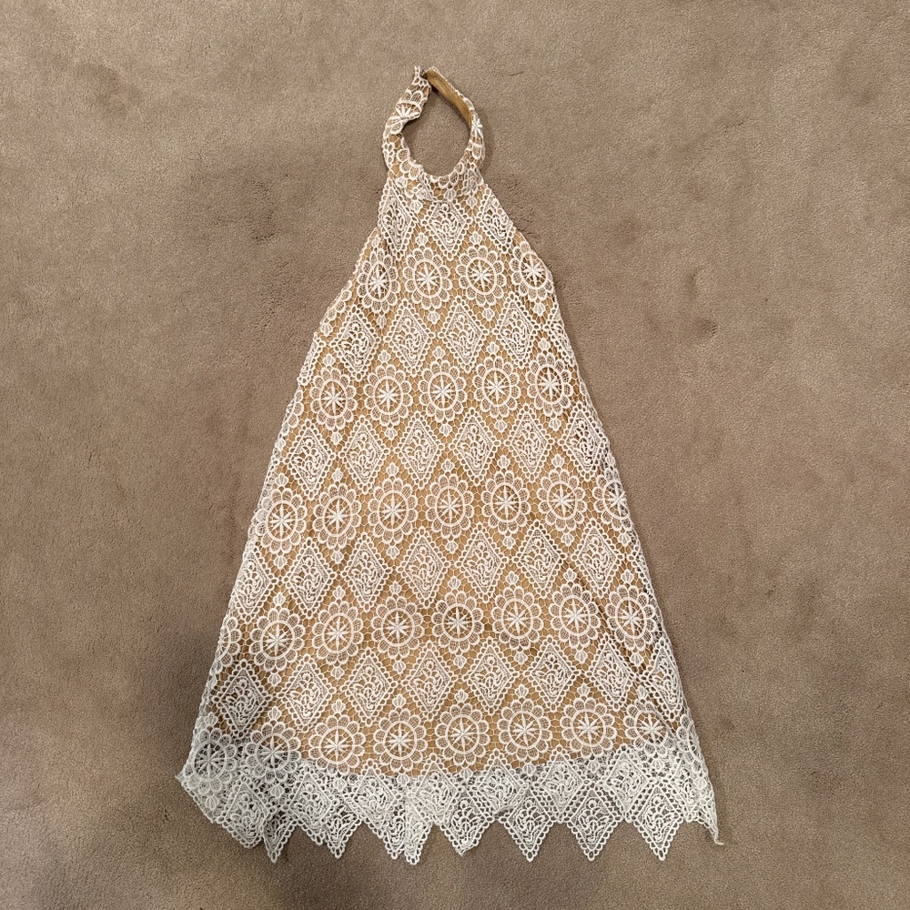 Halter, Backless White Dress